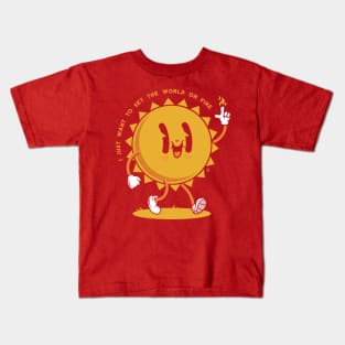 World On Fire Kids T-Shirt